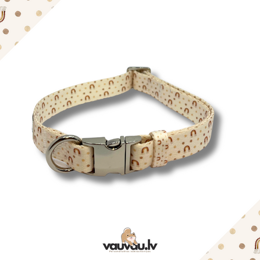 "Varavīksne" personalized collar with silver color buckle