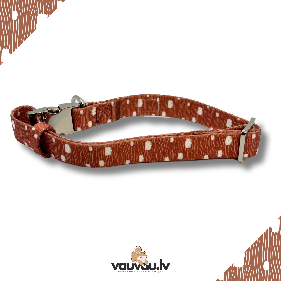 "Mazais dublis" personalized collar with silver color buckle