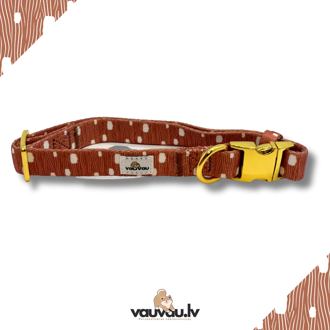 "Mazais dublis" personalized collar with gold color buckle