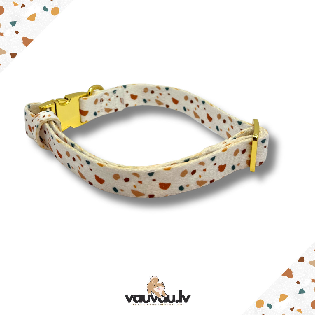 "Haoss" personalized collar with gold color buckle