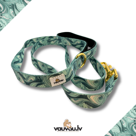 "9 vilnis" leash with gold color buckle